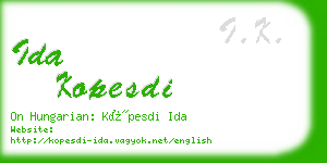 ida kopesdi business card